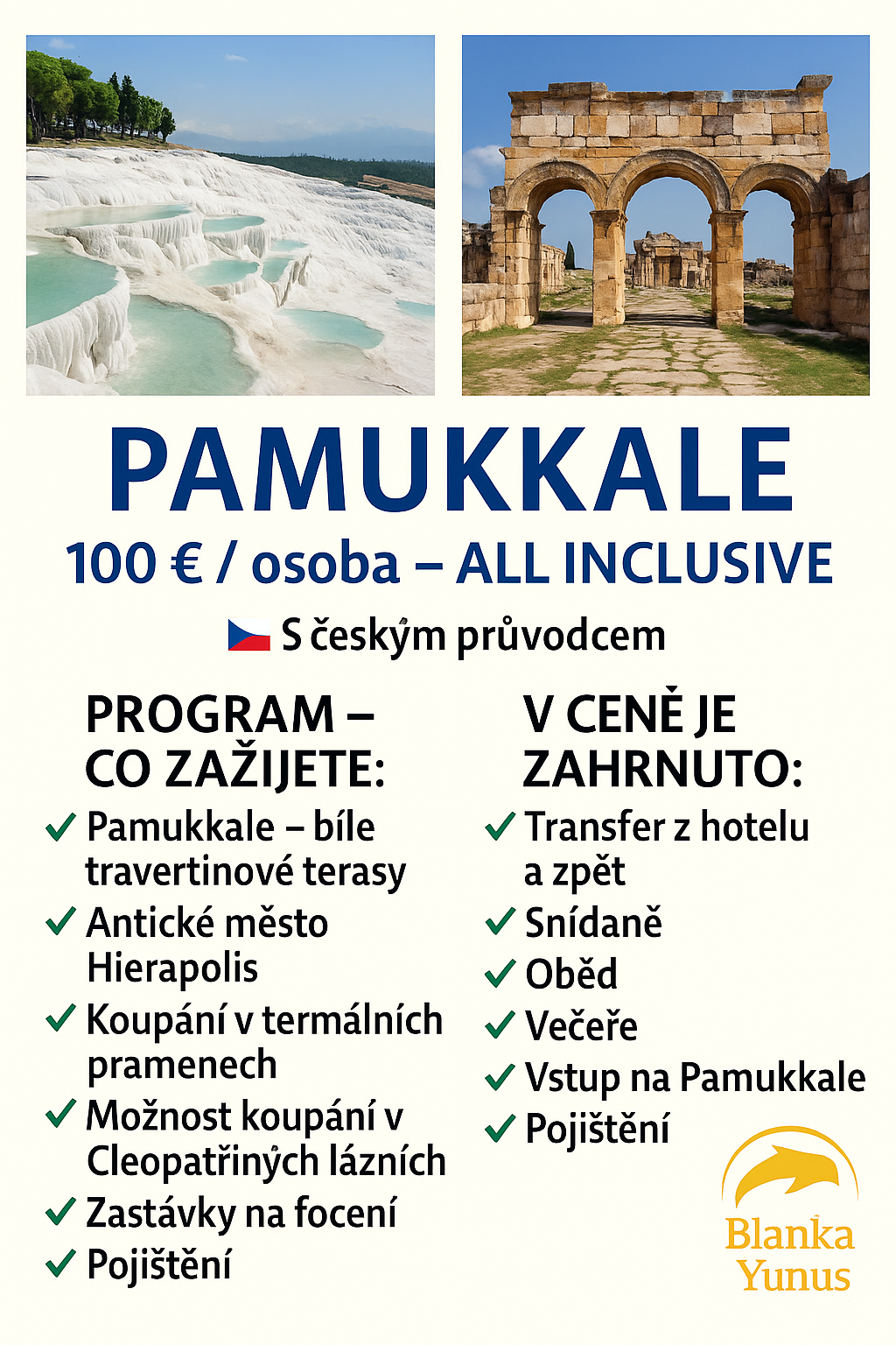 PAMUKKALE +SALDA JEZERO Celodenní výlet k přírodním divům Turecka 🤍Navštívíte Pamukkale – bílé travertinové terasy a termální prameny, a také jezero Salda s tyrkysovou vodou přezdívané „turecké Maledivy“ 🌊Jedinečný zážitek plný krásné přírody.